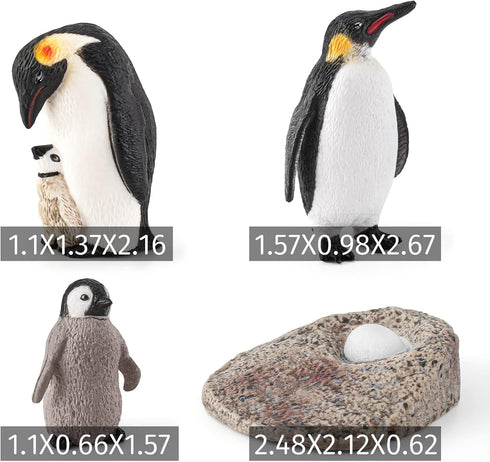 4PCS Penguin Lifecycle Antarctica Penguin Figurines Toy Playset Arctic Penguins Early Educational Toys Cake Decoration Christmas Birthday Party Su...