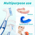 6 Pcs Denture Brush Set for False Teeth, Denture Toothbrushes with Double Sided Design, Denture Cleaning Brush with Multi-Layered Soft Bristles an...