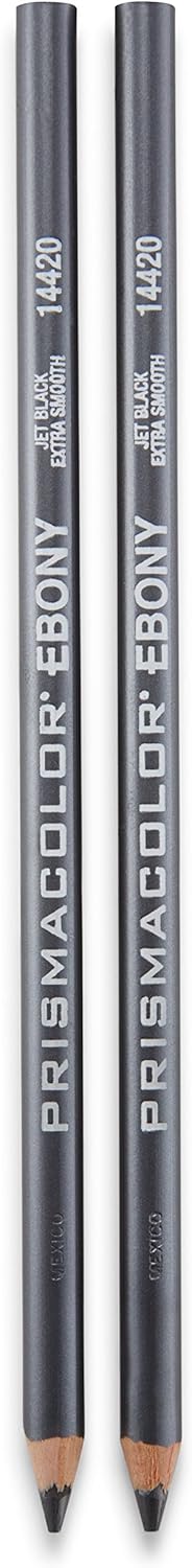 Prismacolor Ebony Graphite Drawing Pencils, Black, 2-Count...