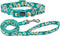 Dog Collar and Leash Set, Cute Daisy Pattern, Polyester Material, 5ft Leash, for Puppy Dogs.(Extra Small,Green Daisy)...