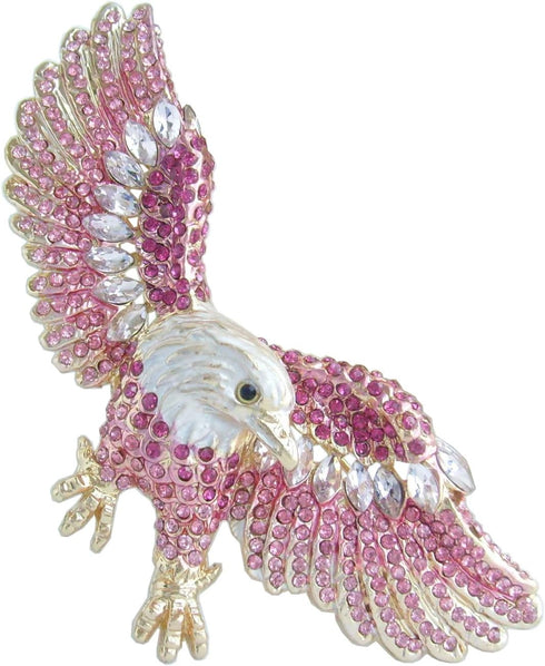 Sindary Unique 3.15" Eagle Brooch Pin Enamel Brooch Rhinestone Crystal Pendant BZ4717...