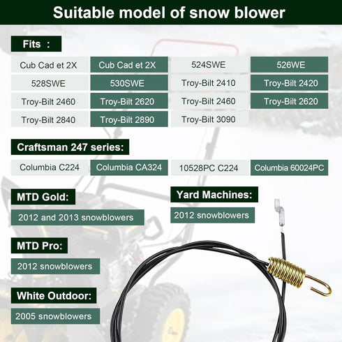 946-04230b Auger Drive Clutch Control Cable for MTD Cub Cadet Snow Blower Thrower 946-04230 946-04230A 746-04230 746-04230A...