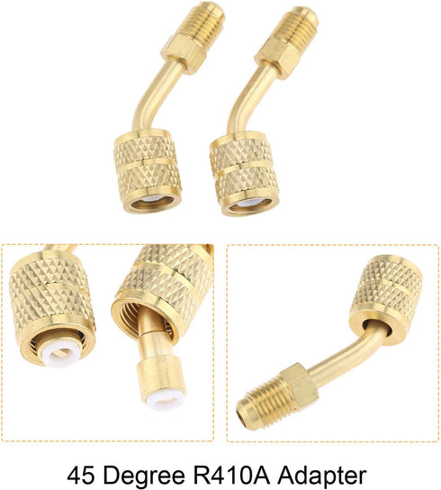 gohantee R410a Adapter 5/16 Female, 1/4 Male SAE Swivel Adapter Fits for Mini Split System Air Conditioners, HVAC and Refrigeration Service with 4...