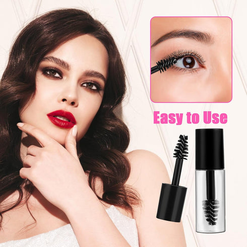 10 PCS Empty Mini 3ml Mascara Tubes, Mini Eyelash Cream Container Bottle with Eyelash Wand Rubber Inserts, Empty Mascara Tube Kit for DIY Mascara ...