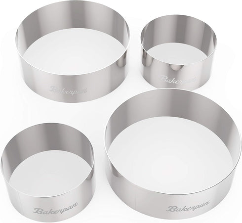 Bakerpan Stainless Steel Round Cookie Cutter Set, Circle Cookie Cutters, Biscuit Cutters (2 Inch & 3 Inch)...