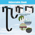 2PCS Adjustable Pool Pole Hangers, Metal Fence Hooks Pool Tool Holder for Telescopic Poles Skimmers Vacuum Hose Nets Brushes Swimming Pool Accesso...