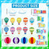 TaoBary 84 Pcs 3D Hot Air Balloon Honeycomb Bulletin Board Set Caterpillars Balloon Bulletin Board Cutouts Honeycomb Apple Popcorn Classroom Bulle...