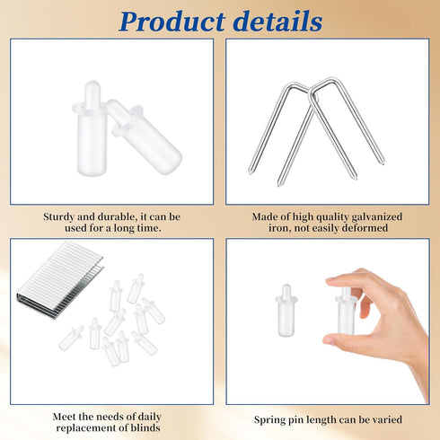 40 Pieces Plantation Shutter Repair Tool Set 20 Pcs Louvers Staples and 20Pcs Spring Loaded Shutter Pins Replacement Shutter Repair Kit for Shutte...