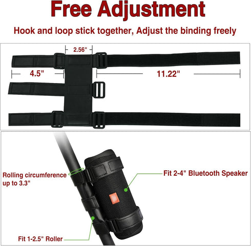 Portable Golf Cart Speaker Mount with Adjustable Strap Fits Most Bluetooth Wireless for Golf Cart Accessories Compatible with Golf Carts Bikes ATV...
