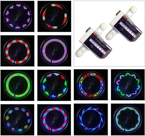 Bike Wheel Lights (2 Pack) - Waterproof LED Bicycle Spoke Lights Safety Tire Lights - Great Gift for Kids Adults - 30 Different Patterns Change - ...