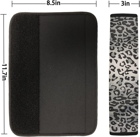 Dreaweet Grey Leopard Print Seat Belt Pads Cover for Adults Kids, Stylish Car Seatbelt Cover 2 pcs, Universal Soft and Safe...