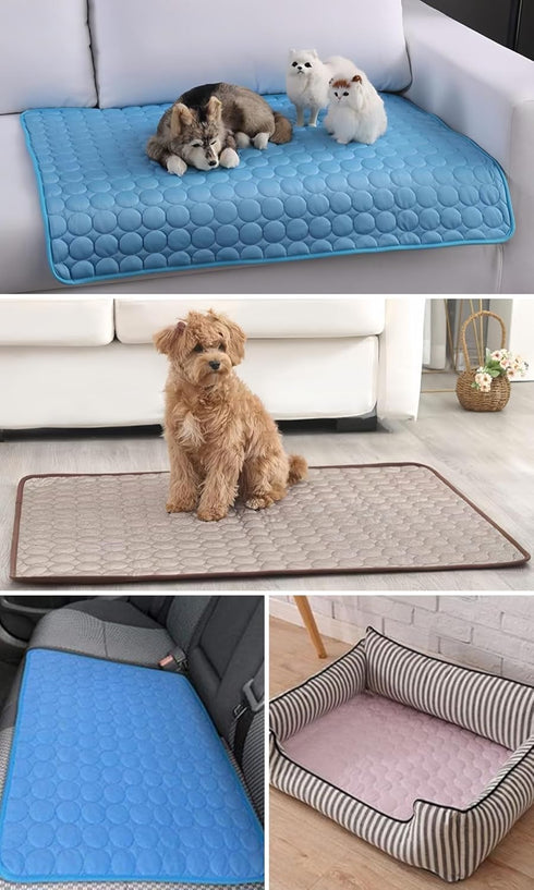 Dog Cooling Mat Washable, Portable Summer Dog Pad, Water-Absorbent Pet Cooling Pad, Ice Silk Self-Cooling Mat for Dog for Kennel/Sofa/Bed/Floor/Ca...