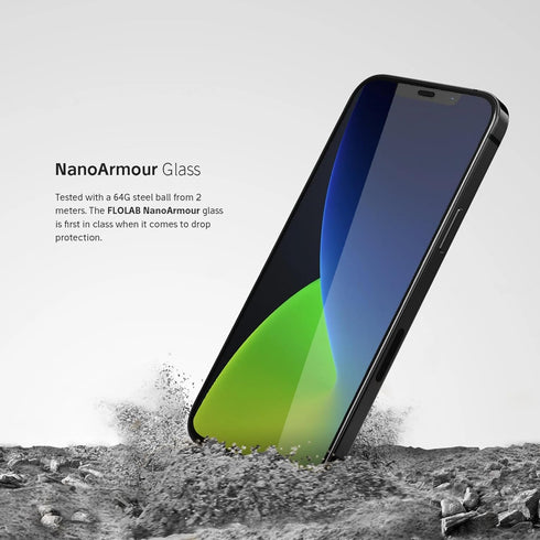 FLOLAB NanoArmour for iPhone 12 Pro / 12 Ultra Clear Screen Protector the Best iPhone Tempered Glass - Durable, Smooth as Butter, Easy to Install,...