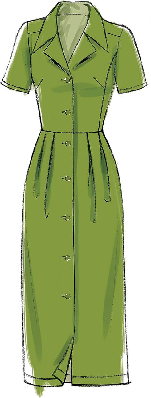 Vogue V9345E5 Easy Women's Notched Collar Dress Sewing Patterns, Sizes 14-22...