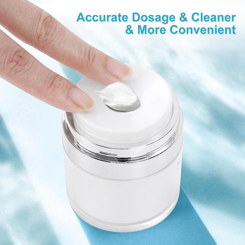 7 Pack Bubimon Airless Pump Jars, 1.7oz/50ml Cosmetic Containers, Leak Proof Refillable jar, Cream Jar, Vacuum Bottle for Cream Lotion, Toiletries...
