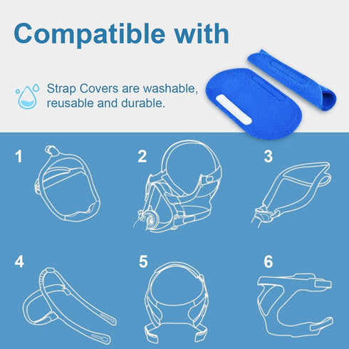 8PCS Headgear Strap Cover Compatible with AirFit, Compatible with AirTouch, Compatible with DW, Compatible with AV, Super Comfort Headgear Pads to...