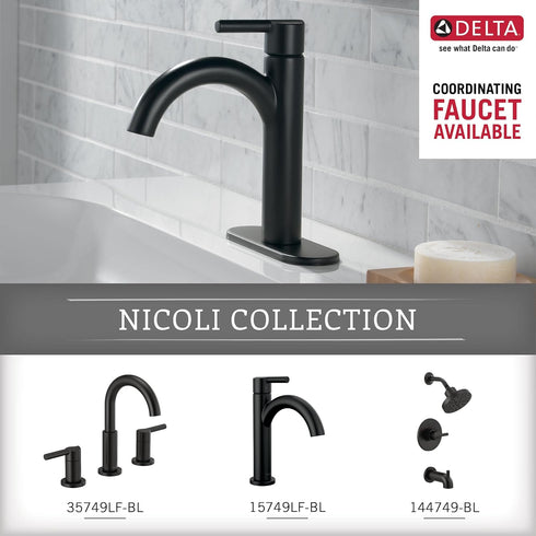 Delta NIC35-MB Nicoli Double Towel Hook Bath Hardware Accessory in Matte Black...