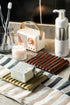Soap Dish for Countertop with Self Drain, Ceramic Bar Soap Holder for Sink, Japanese Soap Saver for Shower, with Self Drain, Lift Soap Keep Dry, Y...