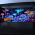 72X24IN Blacklight Mushroom Jellyfish Aquarium Background UV Reactive Background Starry Sky Terrarium Background with 10 EVA Double-Sided Tape...