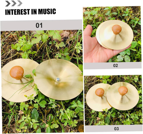 4pcs Children's Percussion Instrument Mini Cymbals Mini Hand Bells Small Cymbals Kids Mini Cymbal Brass Cymbals Copper Cymbals Hand Cymbals Toys M...