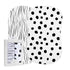 Bassinet Sheet Set 2 Pack 100% Jersey Cotton Black and White Abstract Stripes and Dots by Ely's & Co...