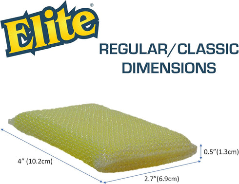 Elite All Purpose Cleaning Pad, 6 Pads (2x3pack), Non Scratch, Dish Sponge, Scrubber, Sponges for Kitchen and Household Use, Made in USA...