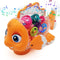 Tipmant Cute Electric Fish Toy Electronic Goldfish Animal Vehicle Car Auto Driving, Transparent Gears, Music, Flash Led Lights, Baby Toddler Kids ...