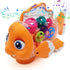 Tipmant Cute Electric Fish Toy Electronic Goldfish Animal Vehicle Car Auto Driving, Transparent Gears, Music, Flash Led Lights, Baby Toddler Kids ...