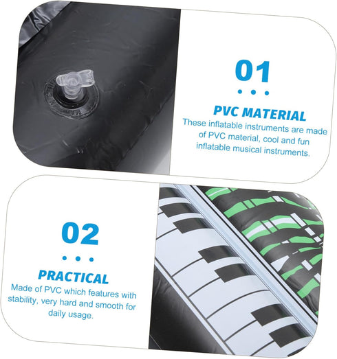 SAFIGLE 2pcs Inflatable Keyboard Musical Instrument Microphone for Kids Inflatable Toys for Kids Instruments for Kids PVC Inflatable Party Props C...