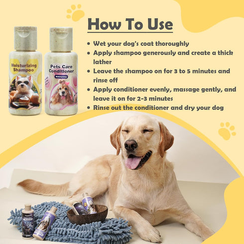 Dog Shampoo and Conditioner, Dog Hypoallergenic Shampoo for Dog Sensitive Skin and Dog Itching Skin Relief, Dog Shampoo for Smelly Dogs, Balance T...