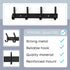 Matte Black Coat Rack Wall Mount – 12 Inch Stainless Steel Hook Rail with 4 Double Coat Hooks – Wall Mounted Entryway Organizer for Coats, Hats, B...