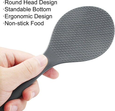 Non Stick Rice Scooper - Silicone Standing Rice Spoon Paddle - Professional Rice Potato Server Spatula Heat Resistant Rice Cooker Spoon (1 Pack, B...