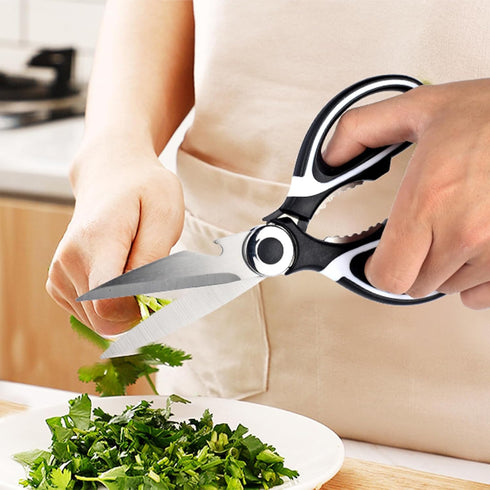 Kitchen Shears, Stainless Steel Cooking Scissors, Multifunctional Heavy-Duty Kitchen Scissor for Fish, Poultry, Meat, Chicken, BBQ, 2-Packs (Black...