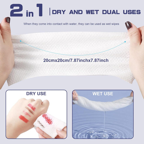 Disposable Face Towel, 100 Count Face Clean Towels, for Washing Soft Cotton Dry Wipes Facial Cloths Towelettes for Washing and Drying, Facial Tiss...