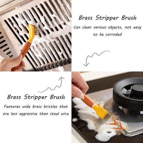 Copper Wire Brush with Scraper - 2-in-1 Dual-Head Cleaning Tool for Kitchen, Bathroom, Garage and More - Ergonomic TPR Handle (Green)...