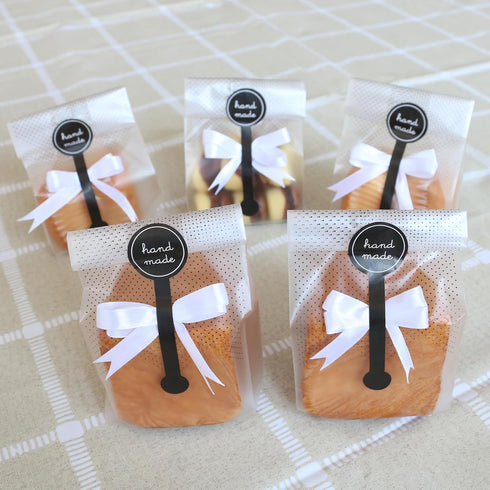 Cookie Bags for Packaging, Searik Translucent Plastic Cellophane Pastry Treat Bags for Party Gift Giving Bakery Bread Candy Chocolate Wrapping Goo...