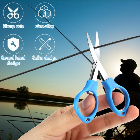 4Pcs Folding Scissors Portable Mini Travel Scissors Glasses-Shaped Foldable Scissors Small Crafting Scissors for Home Office School DIY Crafting P...