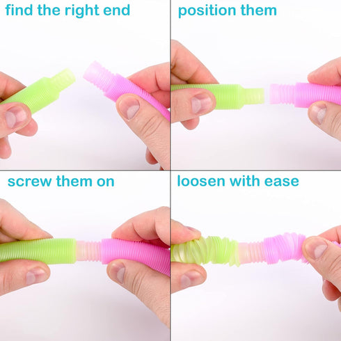 Nutty Toys Glow in The Dark Pop Tube Stocking Stuffers - Fine Motor Skills Toddler Sensory Toys, Top ADHD & Autism Fidget 2024 Best Preschool Gift...