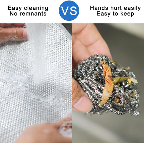 Wire Dishwashing Rag, 10 Pack Non Scratch Wire Dishcloth, Multipurpose Wire Washing Cloth for Wet and Dry, Scrubbing Wire Dishcloths for Kitchen...