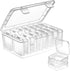 Mathtoxyz Small Bead Organizers, 15 Pieces Plastic Storage Cases Mini Clear Bead Storage Containers Transparent Boxes with Hinged Lid and Rectangl...