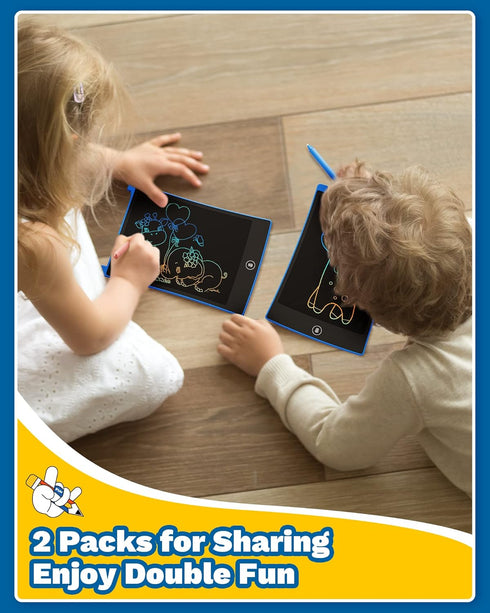 TEKFUN 2 Pack LCD Writing Tablet with Stylus, 8.5in Erasable Doodle Board Mess Free Drawing Pad for Kids, Car Trip Educational Toys Birthday Chris...