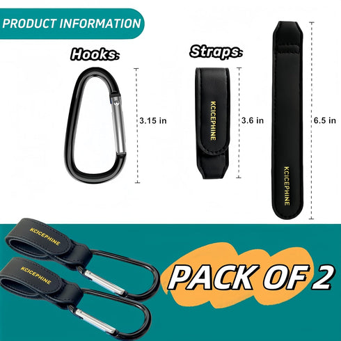 2Pack Universal Baby Stroller Hooks Clips for Hanging Bags and Shopping,Convenient Stroller Straps Accessories Perfect for Uppababy, Babyzen Yoyo,...