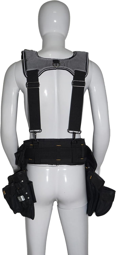 Movwokon Tool Belt Suspender for Man Carpenter Electrician Construction Adjustable High Efficiency(H style), average, Grey...