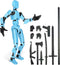 Robot Action Figure, 3D Printed with Full Articulation for Stop Motion Animation (Blue)...