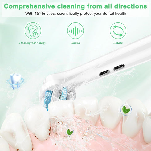 Toothbrush Braun Oral B Replacement Heads - Floss Cross Action - Electric Toothbrush Heads - Compatible Oral B Pro 1000/2000/3000/5000/6000, 4PC...