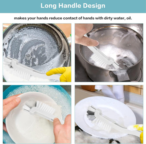 8 Pcs Dish Brush Bottle Bathroom Scrub Brushes Kitchen Cleaning Brush Right Angle Kitchen Brush Sink Household Pot Pan Edge Corners Tile Lines Bru...