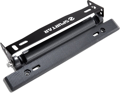 Spurtar License Plate Frames, Adjustable Front Car License Plate Holder Includes Screws and Nuts (Black)...