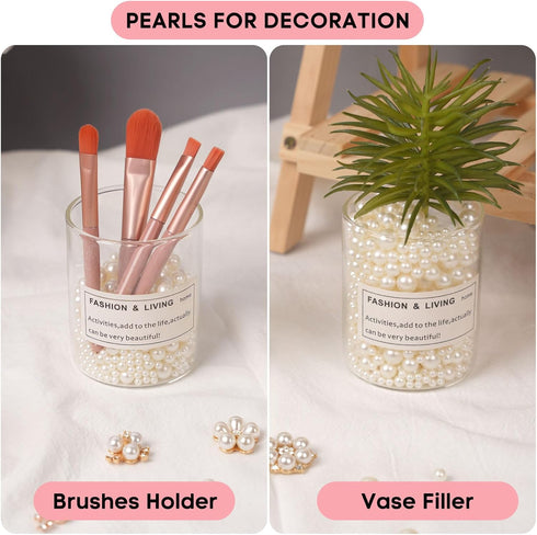 1200pcs 4 Sizes Small ABS Pearl Ivory ?No Hole? Elegant Luster, Mini Small Pearls for Crafts, DIY, Vase Filling, Wedding, Birthday Party, Home Dec...