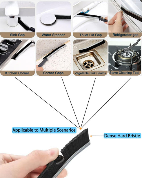 4Pcs Hard bristle crevice cleaning brush, 13.2?/ 9? Crevice Cleaning Brush, Multifunctional gaps cleaning brushes for Household Use Kitchen Bathro...