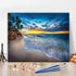 TUMOVO Adult Paint by Number - Caribbean Beach Paint by Numbers for Adults Beginner Seaside Cloudscape Paint by Numbers Kit with 3 Size Brushes an...